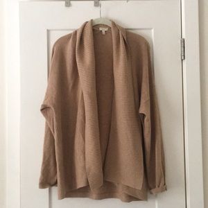 Talbots Camel Open Front Cardigan